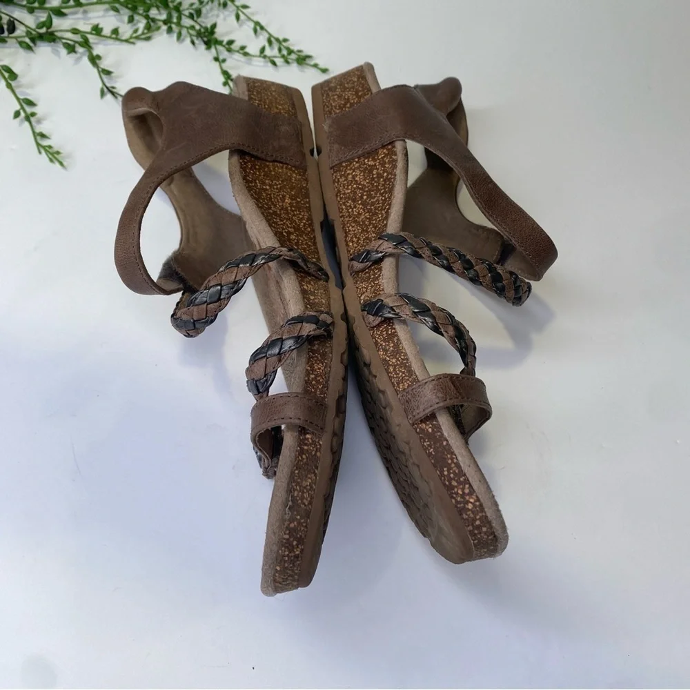 Aetrex Jillian Braided Quarter Strap Sandal in Bronze Size 9 - Picture 6 of 11